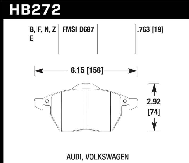 Audi TT Brake Pads - Front - Hawk Performance - Blue 9012 Race - Blue - `00-`06 Audi TT Brake Pads - Front - Hawk Performance - Blue 9012 Race - Blue - `00-`06